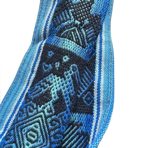Unbranded Lightweight Peruvian BOHO Blue Colorful Tribal Aztec Crossbody Purse - Picture 11 of 12